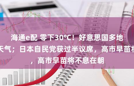 海通e配 零下30℃！好意思国多地遇到极冷天气；日本自民党获过半议席，高市早苗将不息在朝