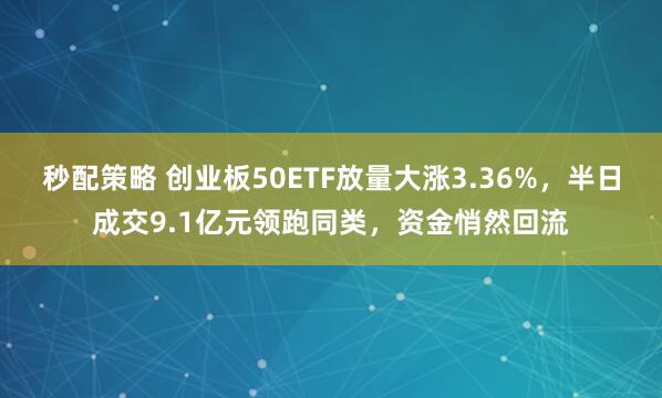 秒配策略 创业板50ETF放量大涨3.36%，半日成交9.1亿元领跑同类，资金悄然回流