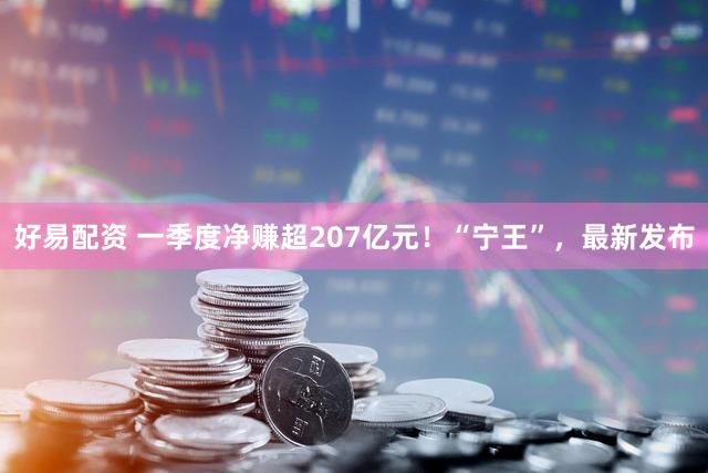 好易配资 一季度净赚超207亿元！“宁王”，最新发布